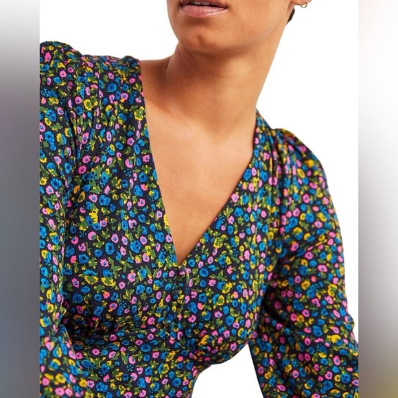 EUC - Boden V-NECK JERSEY TEA DRESS IN BLUE - Size 14 - Picture 2 of 5